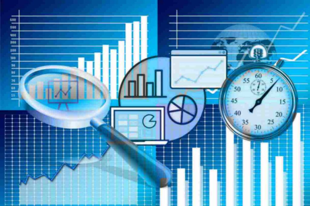 property deals - magnifying glass and data